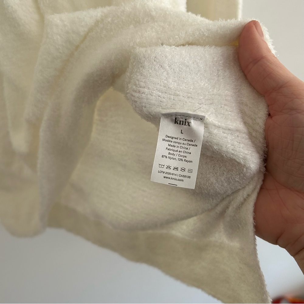 Knix Cozzzy lounge set size L crew neck cuffed pant winter white... - Picture 11 of 15